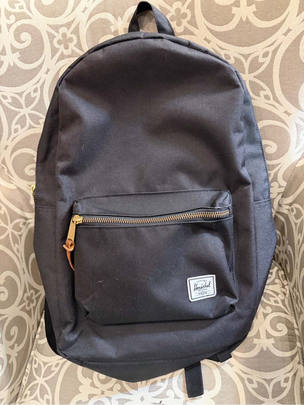 Herschel Supply Company Black Backpack Front Zip Pocket Unisex Man Woman